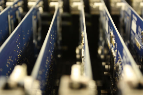 circuit boards lined up